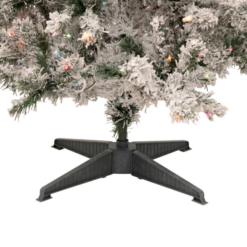 4.5' Medium Heavily Flocked Pine Artificial Tree Multicolor Lights - 4.5 Foot