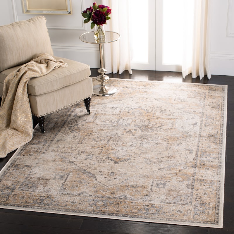 SAFAVIEH Atlas Eula Vintage Oriental Viscose Rug - 5' 3" x 7' 7" - Camel/Stone - Rectangle