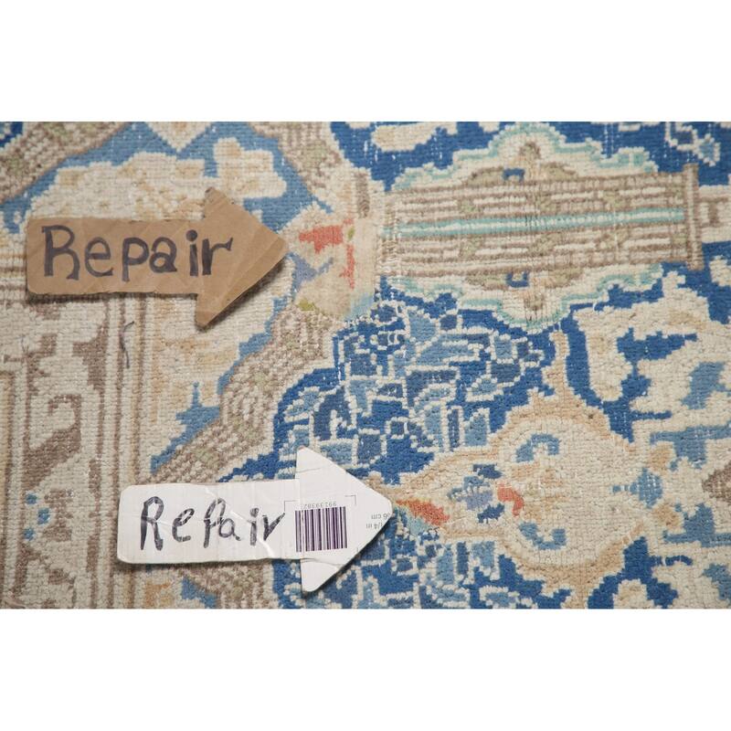 Hand Knotted Oriental 100% Wool Carpet Traditional Medallion Peach Kerman Area Rug - 13' 7'' X 10' 5''