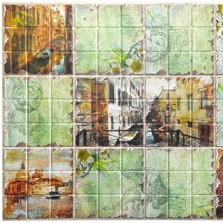 Dundee Deco Distressed Venice Sights PVC 3D Wall Panels, Decorative ...
