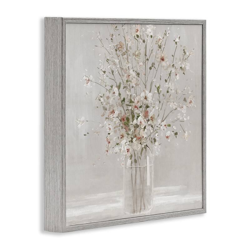 Stupell White Flower Vase Arrangement Framed Giclee Art, Design by Sally Swatland