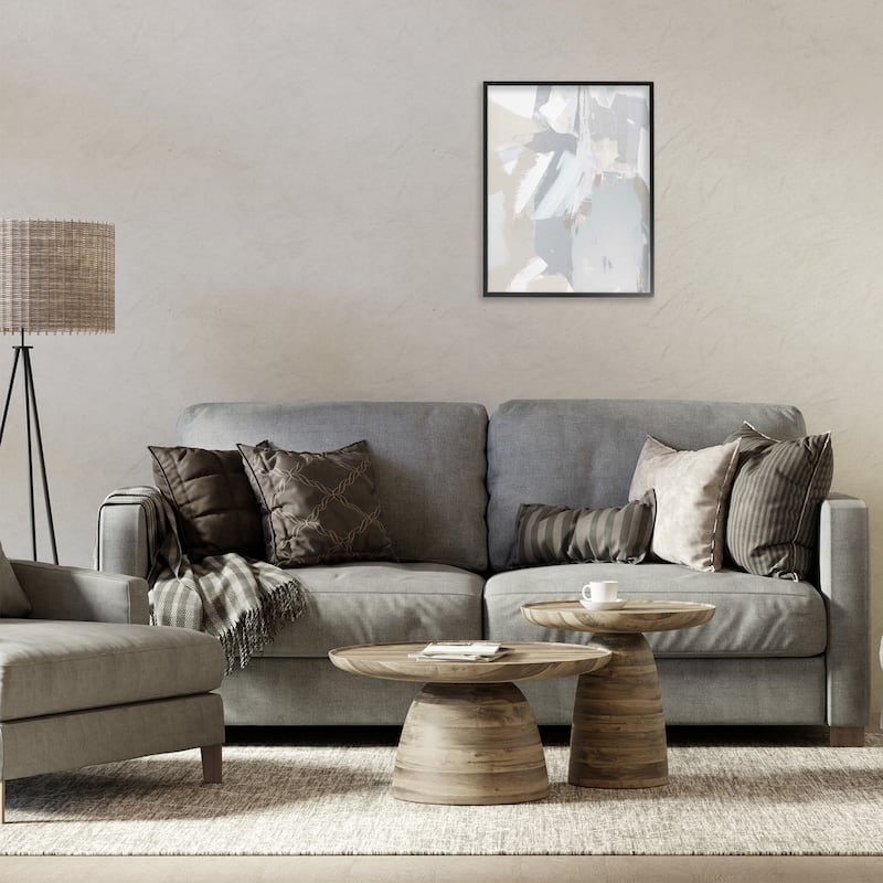 Stupell Neutral Tones Grey & Beige Framed Giclee Art Design By Rachel Springer