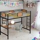 preview thumbnail 2 of 10, Twin Metal Loft Bed with Desk and Shelve