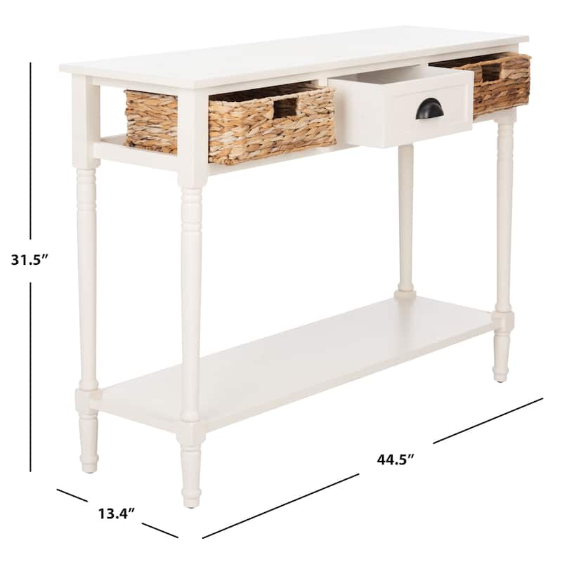SAFAVIEH Evalena Distressed Black Console Storage Table - 44.5" x 13.4" x 31.5" - 45"W x 13"D x 32"H