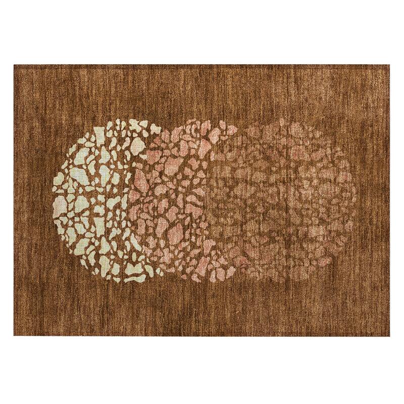 Machine Washable Indoor/ Outdoor Chantille Modern Mosaic Rug