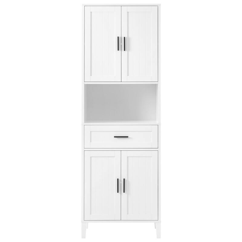 Bathroom Storage Cabinet Tall, 70.9" Cabinet Freestanding, Bathroom Pantry with Drawer, 2 Adjustable Shelves, Open Storage