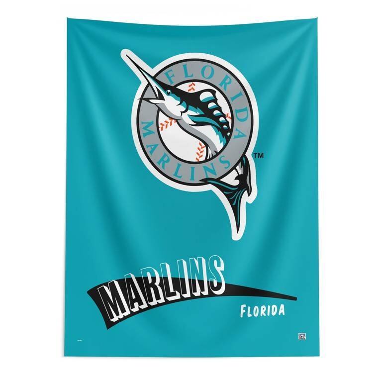 MLB CC Throwback Wall Hanging - 50" x 60" - Miami Marlins