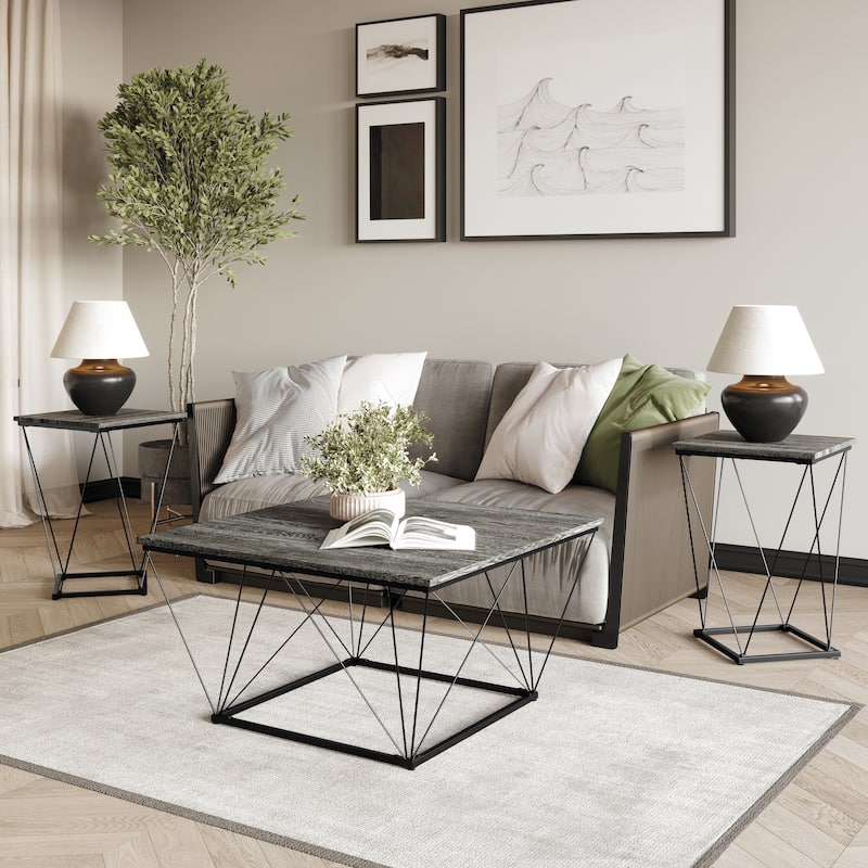 CraftPorch Minimalist 3- Pieces Coffee Table Set