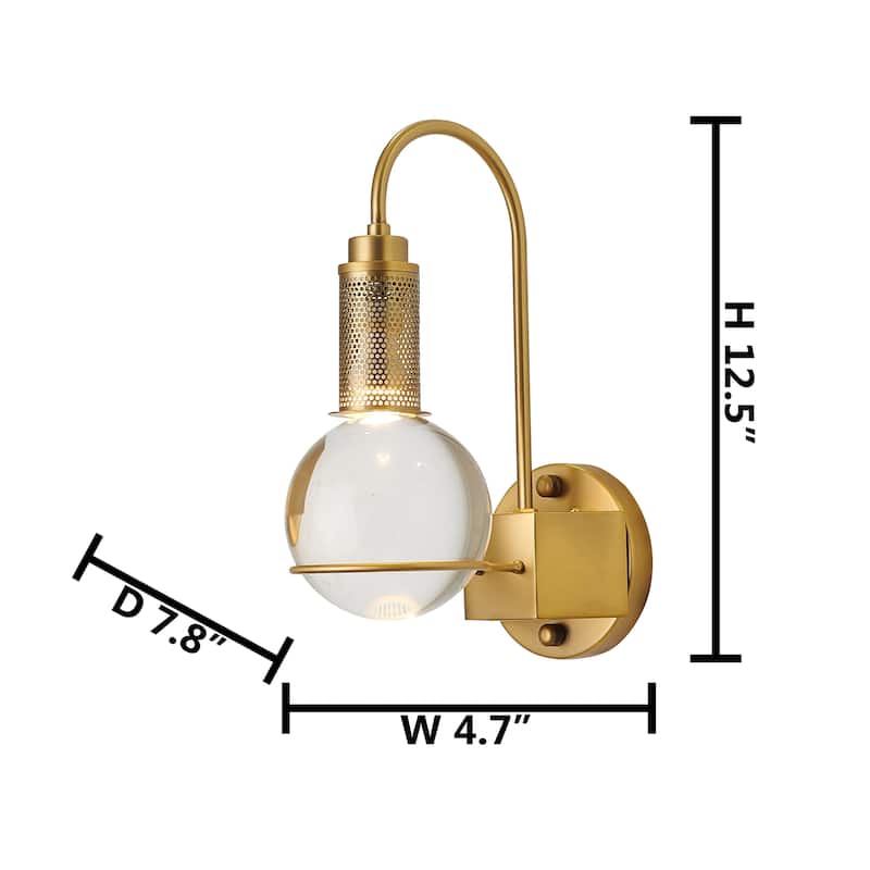 1-Light W4.7'' Antique Brass Arched Arm Wall Sconce