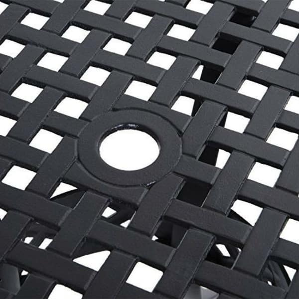 Round Metal 36-inch Outdoor Patio Table In Black Cast Aluminum - 33.5 