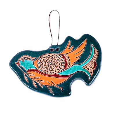 Novica Handmade Peaceful Pigeon Ceramic Wall Decor