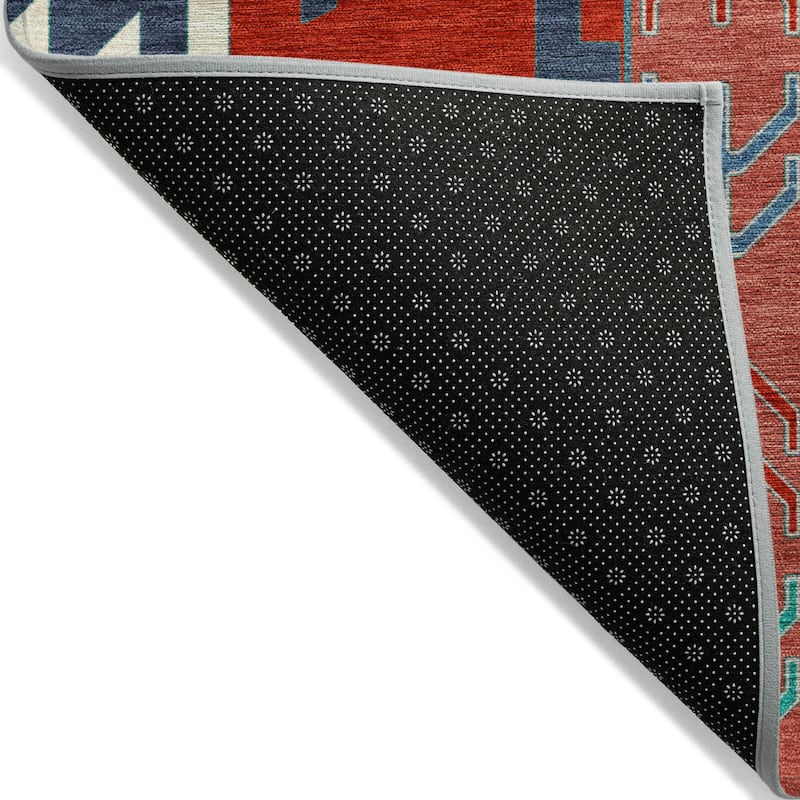 Machine Washable Indoor/ Outdoor Boho Tribal Chantille Rug