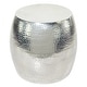 preview thumbnail 102 of 168, Silver or Bronze Metal Hammered Side End Accent Table with Hourglass Shape