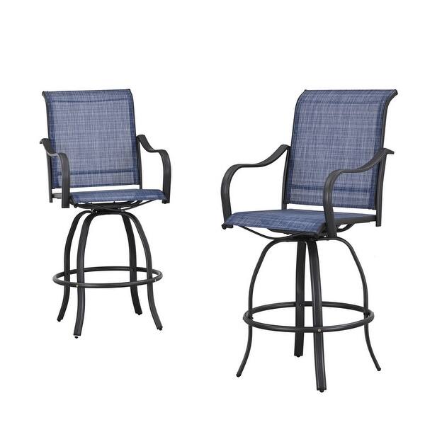 Patio Festival Outdoor Metal High Back Swivel Bar Chair (2Pack) Bed