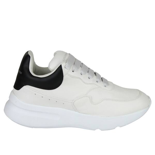Shop Alexander Mcqueen Men S Ivory White Black Leather Platform Sneakers 505033 Overstock 28453364 40 Eu 6 5 Us