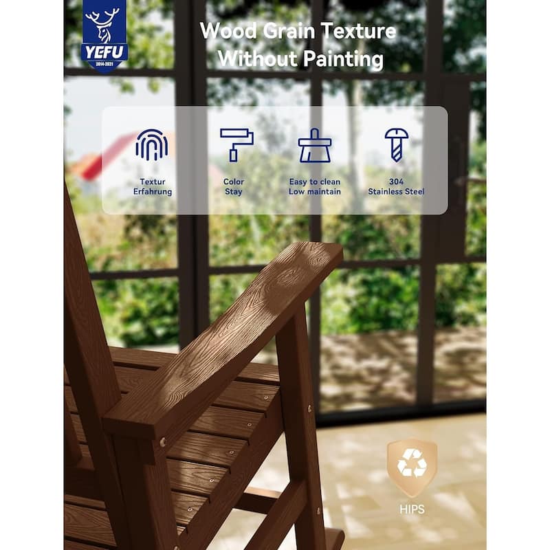 WINSOON All Weather Outdoor Rocking Chair, Set of 4