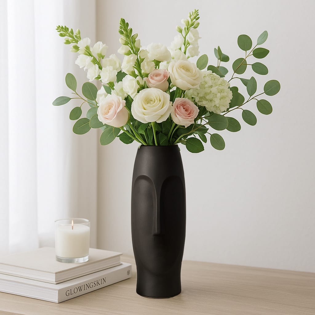 Ceramic Modern Face Design Flower Vase