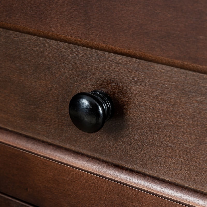Retro Style 7-Drawer Solid Wood Horizontal Dresser with Round Handle for Bedroom, Living Room