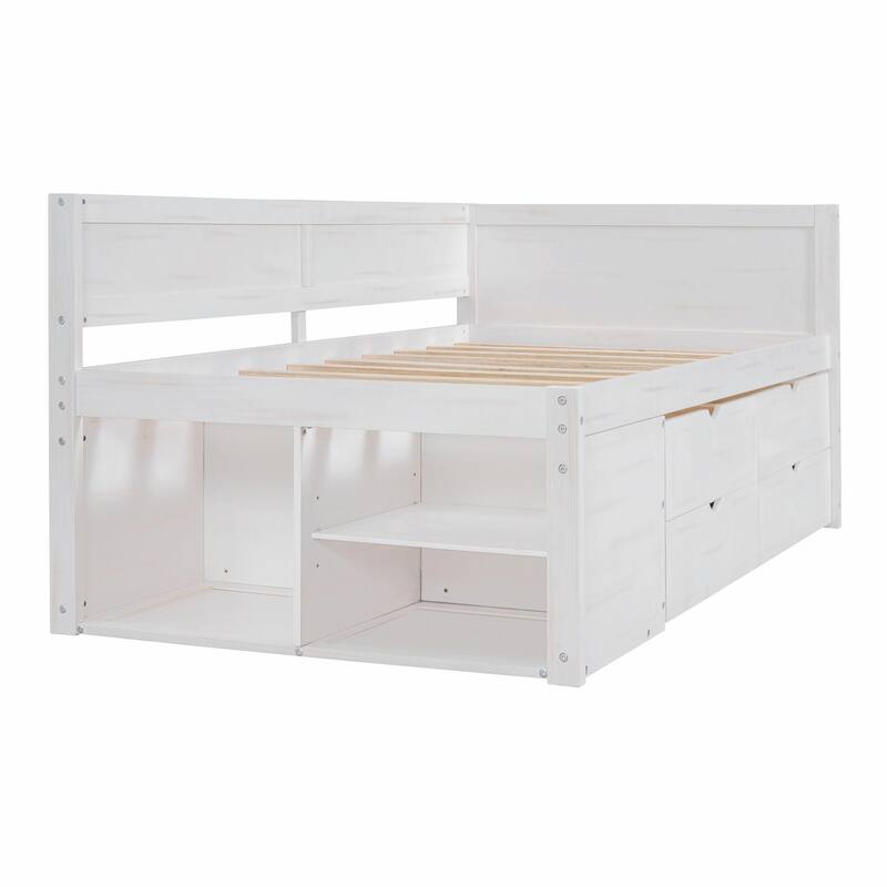 Daybed with Storage Drawers and Shelves