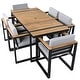 preview thumbnail 18 of 34, 7-Piece Outdoor Patio Steel Dining Set with Umbrella Hole and 6 Cushioned Armchairs