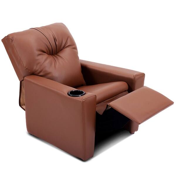 Shop Costway Kids Sofa Manual Recliner Leather Ergonomic Lounge W