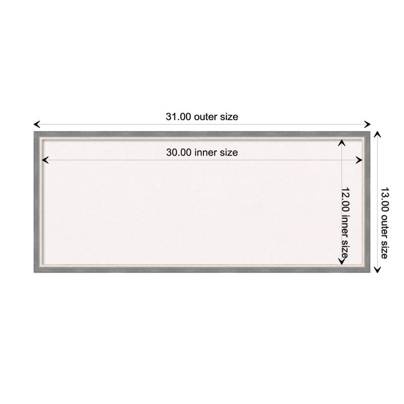 Theo Narrow Wood Framed White Corkboard Bulletin Board