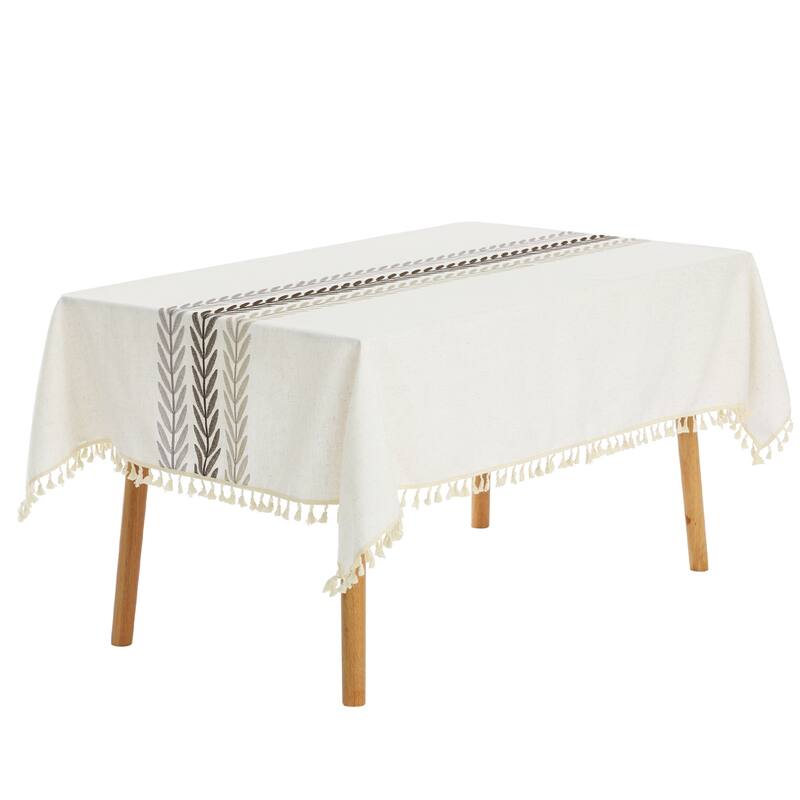 1 Pack Rectangle Tablecloth, Cotton Linen Spillproof Table Cover - Coffee - 55x71inch