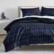 Bare Home Soft Hypoallergenic Microfiber Duvet Cover and Sham Set - Grid - Midnight/White - Twin - Twin XL