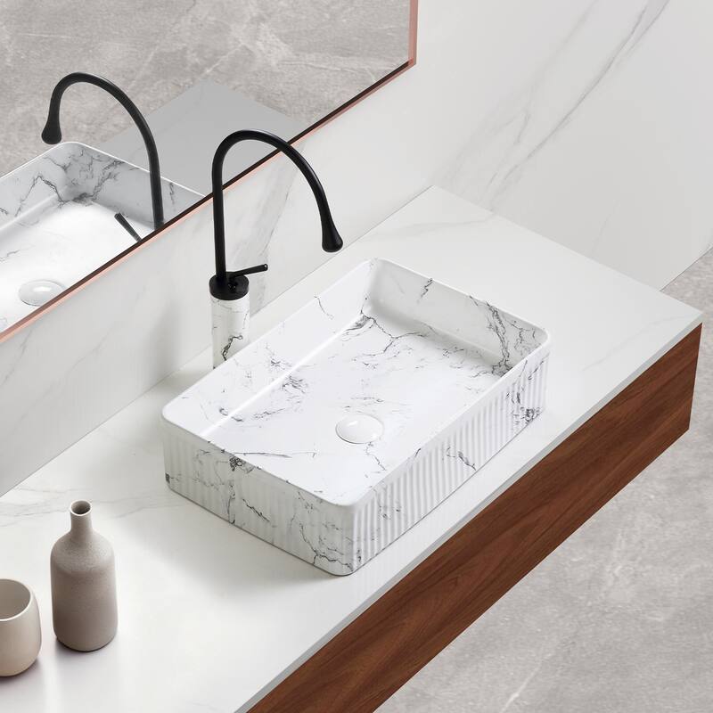 Modern Ceramic Art Basin Sink Set with Textured Surface