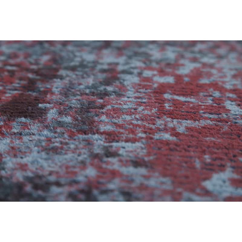 All-Over Blue Abstract Modern Area Rug Handmade Wool Carpet - 8'3" x 11'11"