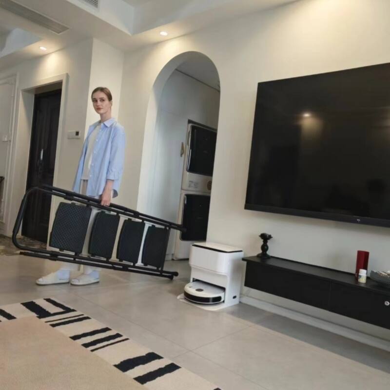 Anmytek 5 Step Folding Ladder Stool Steel Anti Slip Wide Pedals White Lightweight 330 Lb