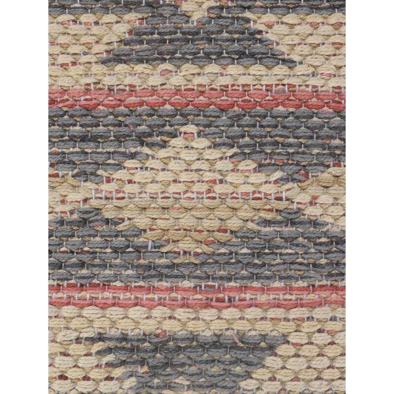 Hand-Stitched Southwestern Cotton Throw Pillow Cover - 18" - Pink and Gray