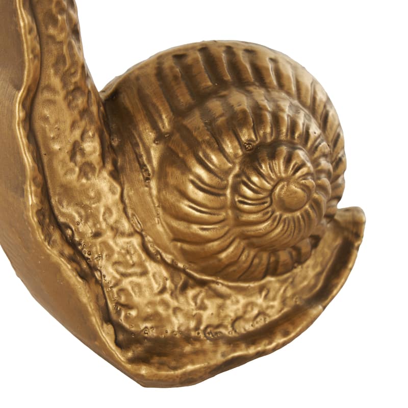 Metal Snail Standing Decorative Bookends - Set of 2 Gold - Roche River Decor - 4"W x 5"L x 7"H