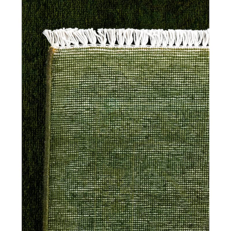 Overdyed One-of-a-Kind Hand-Knotted Area Rug - Green - 5' 3" x 7' 8"