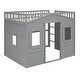 preview thumbnail 32 of 56, Full Size Solid Wood House Loft Bed with Ladder