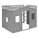preview thumbnail 45 of 112, Solid Wood House Loft Bed With Ladder for Kids, Boys and Girls, Bedroom