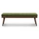 preview thumbnail 1 of 9, Poly & Bark Luca Fabric Bench - Tufted Seat with Solid Wood Legs Distressed Green Velvet