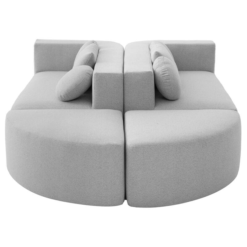 Roomfitters Modular Boneless Sectional Sofa Bed with Deep Seating and Curved Design for Living Room