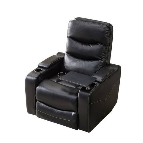 Power Recliner With Writing Board, Led Strip, Drawers, Usb Port