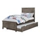 preview thumbnail 13 of 12, Furniture of America Lanister 2-Piece Wood Wire-Brushed Warm Grey Kids Panel Bed and Nightstand Set with Trundle
