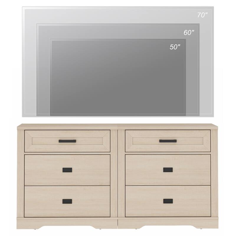 WAMPAT Mid Century Modern Dresser, 31.9" Tall Storage Cabinet with Drawers