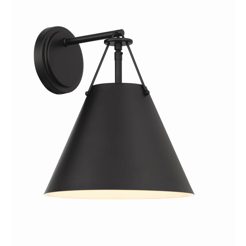 Xavier 1 Light Matte Black Sconce - 10"W x 12.5"H x 10.5"D