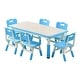 preview thumbnail 2 of 9, Height Adjustable Kids Table and 6 Chair Set for Ages 2-10