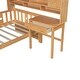 preview thumbnail 10 of 16, Natural Twin Size Wood Platform Bed with Bookshelf, House Bed with Built-in Desk and Matching Chair