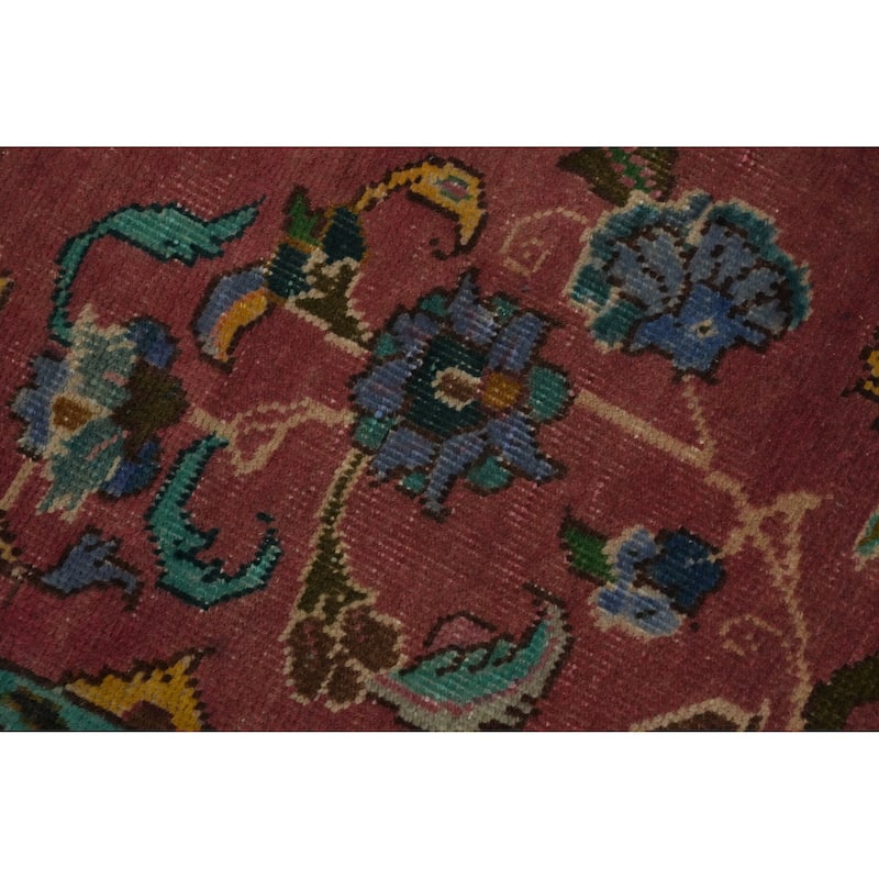 Hand Knotted Oriental 100% Wool Carpet Traditional Floral Pink Tabriz Area Rug - 6' 0'' X 4' 5''