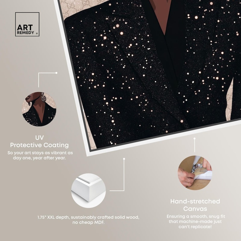 Elegant Woman Sparkle Canvas by Art Remedy