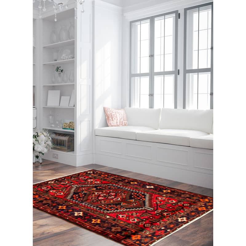 ECARPETGALLERY Hand-knotted Andelz Red Wool Rug - 3'10 x 5'0