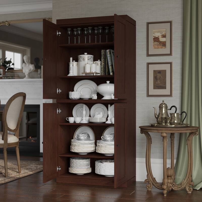 Palace Imports Premium 100% Solid European Oak Hardwood Modular Dining Room Cabinet with Shaker Doors - 32" Wide, 71.5" Tall