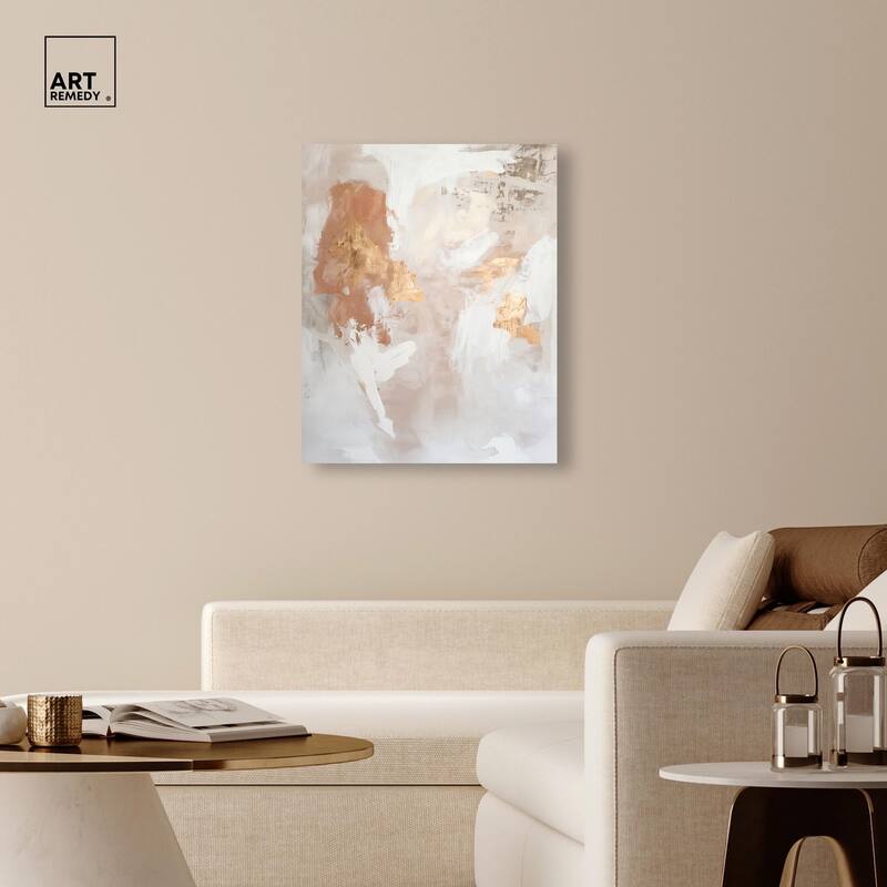 Gold-Trimmed Rose Quartz II Canvas by Art Remedy, Gallery Wrapped