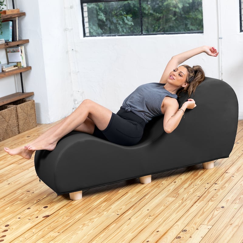 Avana Yoga Chaise Lounge w/ Maple Wood Feet